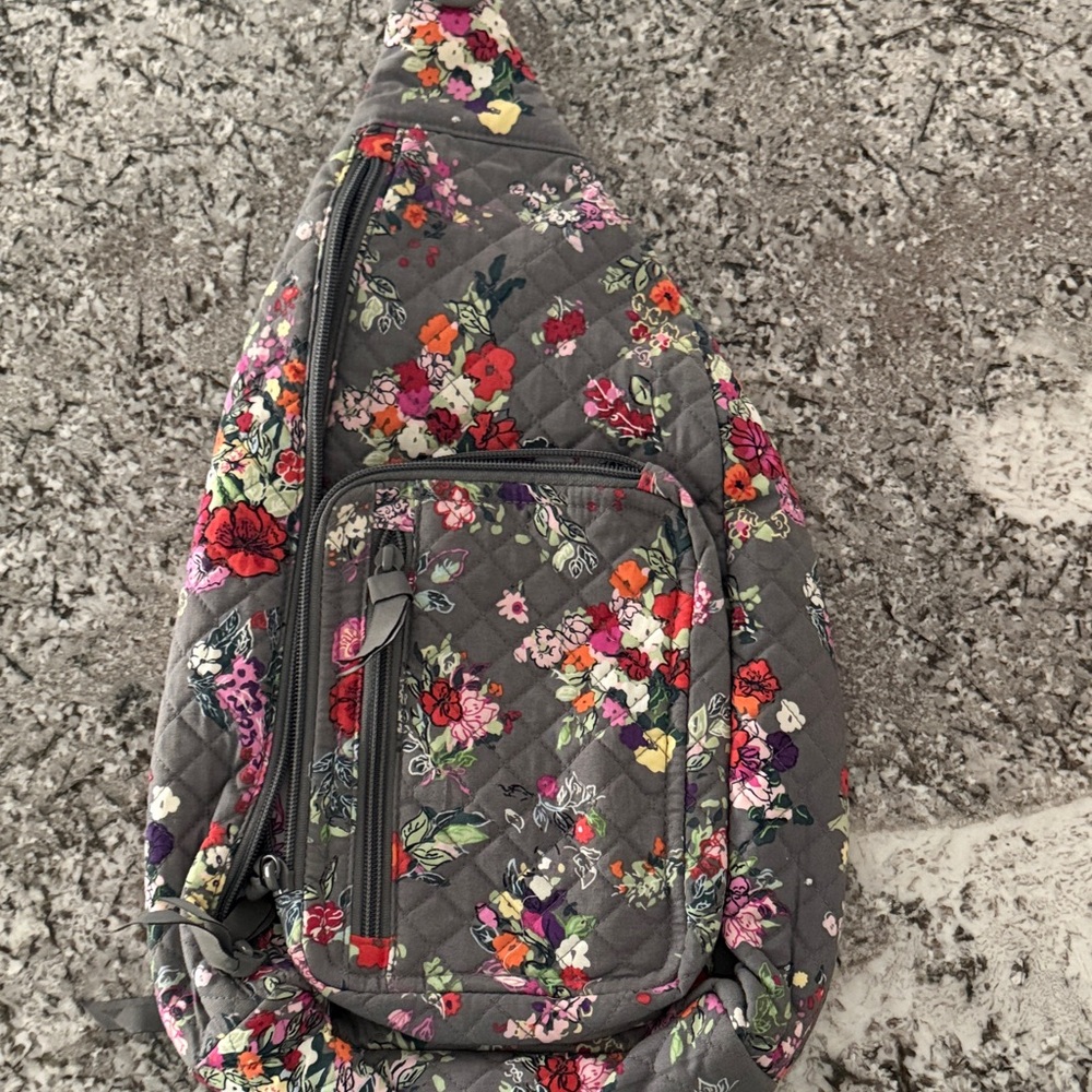 Vera Bradley Floral Quilted Backpack - Gray and Multicolor